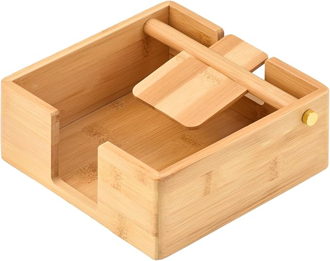Natural Bamboo Napkin Holder for Table, Napkin Dispenser, Decorative Beverage Napkin Holder for Kitchen, Home,Bar (Natural)