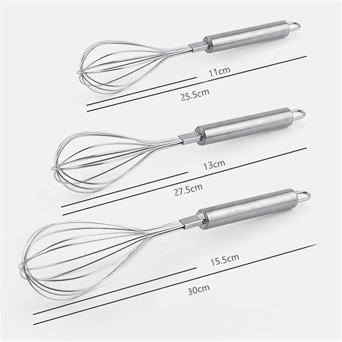 Whisk Stainless Steel Balloon Stir Tool Not Sticky Baking Stir Egg Butter (Size : 30cm)
