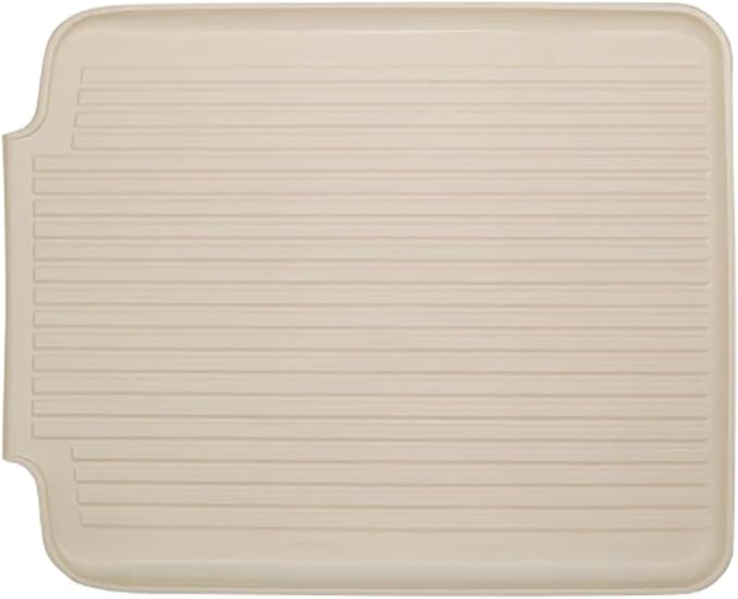 Better Houseware Dish Drainer Mat, Large Almond Dish Drain Board for Kitchen Countertop, Protects Surfaces & Speeds Drying, 19.5 x 15.5 x 1.25, Almond