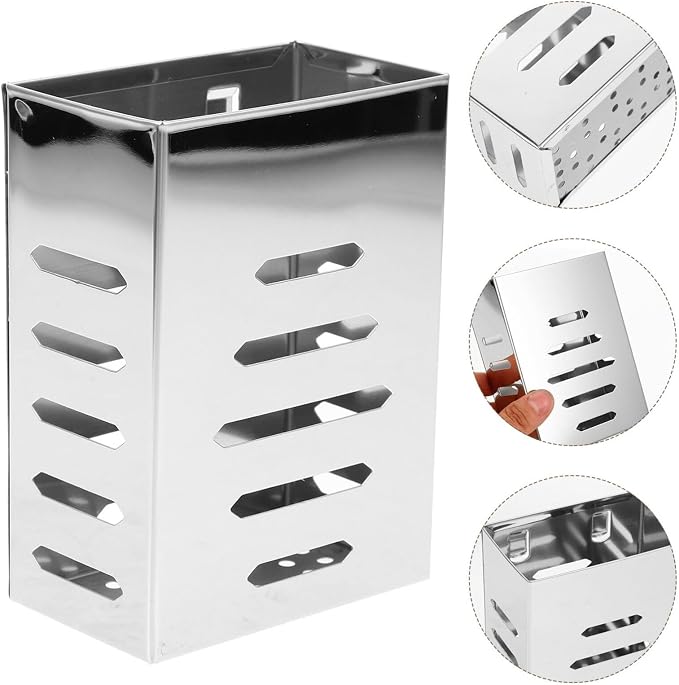 BESTOYARD Stainless Steel Utensil Holder: Utensil Drying Rack Sink Cadd-y Sponge Drainer Basket Wall Mount Chopstick Holders Countertop Silverware Cutlery Organizer for Home Kitchen