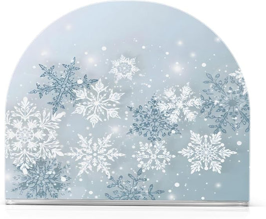 Silver Winter Snowflake Christmas Napkin Holder for Tables Paper Cocktail Napkin Holders for Kitchen and Dinning, Acrylic Dinner Napkin Dispenser for Restaurant Home Decor Bar Accessories 1 Pack