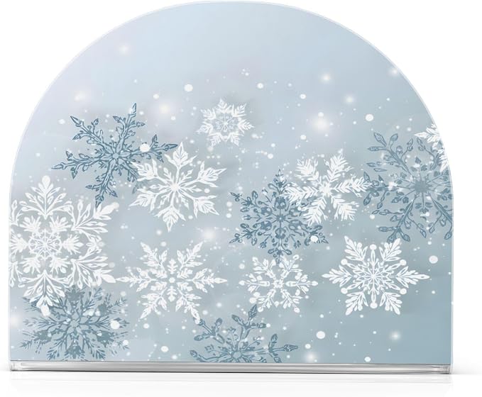 Silver Winter Snowflake Christmas Napkin Holder for Tables Paper Cocktail Napkin Holders for Kitchen and Dinning, Acrylic Dinner Napkin Dispenser for Restaurant Home Decor Bar Accessories 2 Pack
