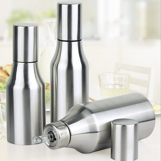 Flyboo Olive Oil Dispenser,Oil Bottle Stainless Steel Leak Proof Olive Oil Decanter for Kitchen