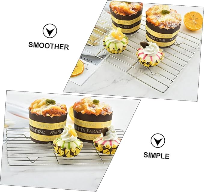 3pcs Nonstick Stainless Steel Baking Cake Cooler Rack Set, Small Pastry Cooling Holder for Oven and Kitchen Use