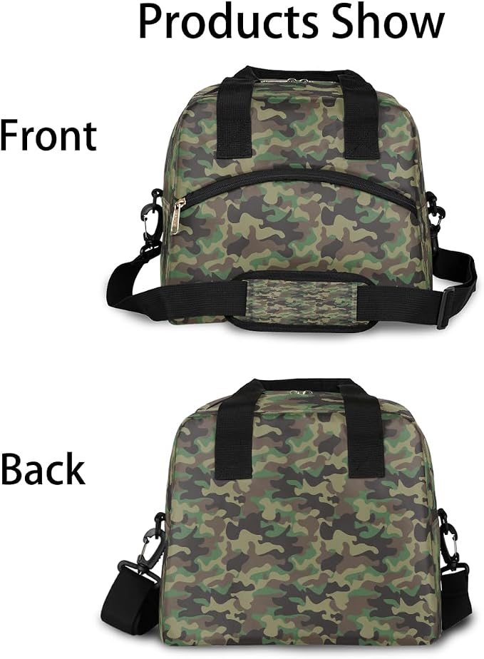 Pardick Army Camouflage Camo Insulated Lunch Bag for Women Girl Reusable Lunch Tote Box With Shoulder Strap Lightweight Thermal Cooler Meal Prep Bag for Work School Office Picnic