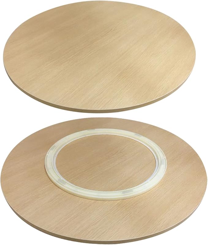 Kitchen Lazy Susan Large Wood Turntable For Round Table - Swivel Serving Tray - 360 ° Flexible Rotation For Easy Share All Foods, One Piece With Bearing, No Need To Install (Color : Wood, Size : 700