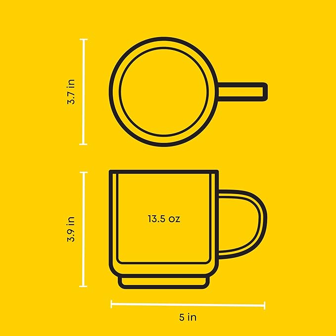 JoyJolt Haven Stackable Fluted Glass Mugs, Set of 2 Ribbed Double Wall Insulated Coffee Cups, 13.5oz Clear Mugs
