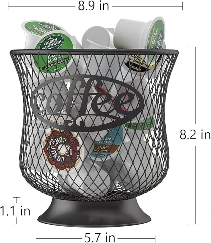 ITHSKUILL Coffee Pod Holder, Large K Cup Organizer, Large Capacity K Cup Storage for Keuring Espresso Capsule Coffee Creamer, Easy to Refill and Organize for Cafe Bar, Coffee Bar Decor