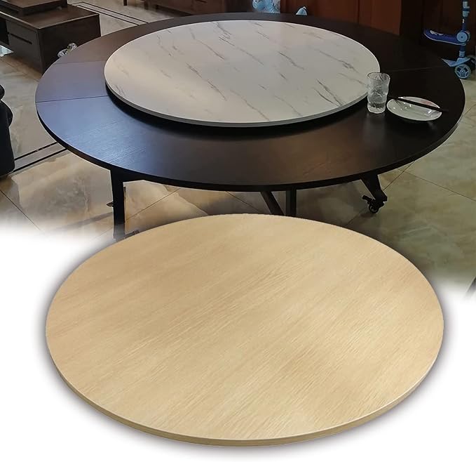 Large Round Turntable Lazy Susan Wooden Turntable Serving Plate - For Kitchen Dinner Table Tabletop Serving Tray, Ø20in 28in 35in 39in, 360° Rotating Turntable For Round Table (Color : Wood, Size :