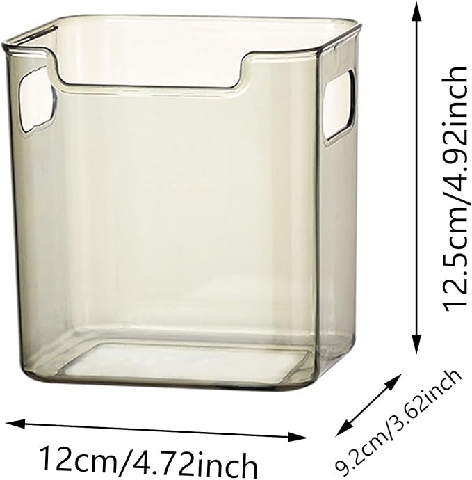 Freezer Storage Bins 4-Pack - Stackable Plastic Organizer with Handles for Refrigerator, Pantry & Kitchen Cabinet, for Frozen Food, Meat & Veggies (B# S, 4 Pack)