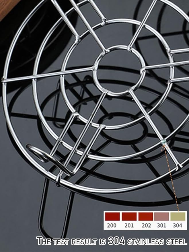Round Cooling Rack for Steaming Set of 2 Dia 7.1" Heavy Duty Stainless Steel Steamer Rack Grilling Rack Canning Rack Cooling Rack for Baking Canning Cooking (Height 1.8"&2.8",7.1"/18cm)