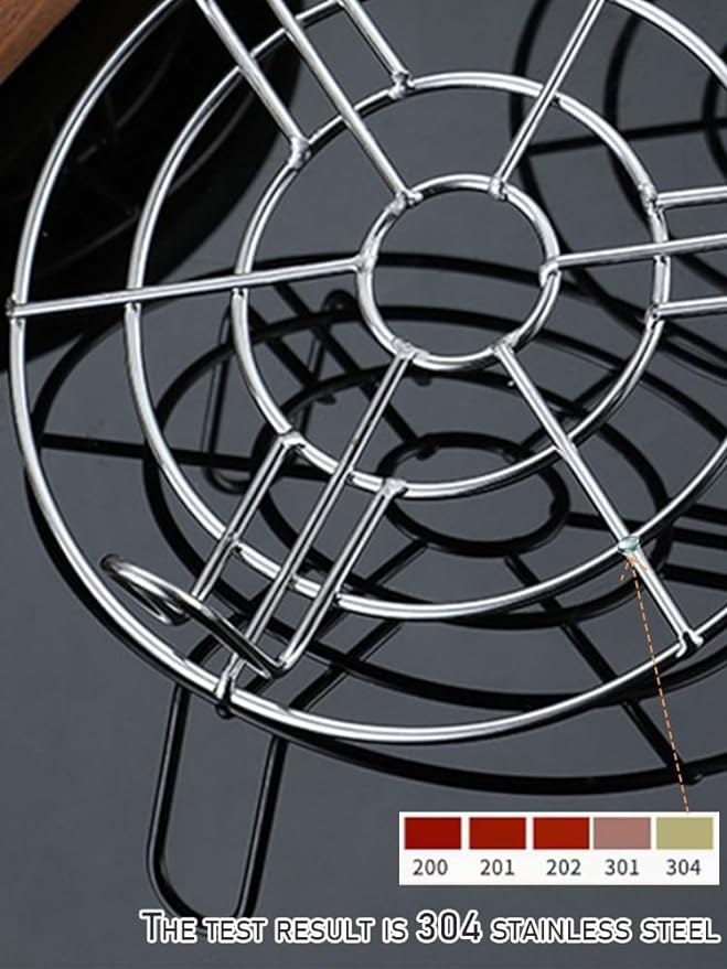 Round Cooling Racks Dia 10.2", 304 Stainless Steel Steamer Rack, Canning Rack, Cake Cooling Rack Circle Wire Cooling Rack for Air Fryer, Instapot, Cake Pans (Height 2.8",10.2"/26cm)