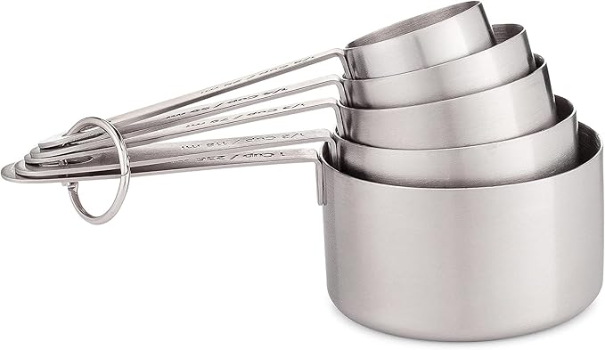 husMait 10-Piece Stainless Steel Measuring Cups and Spoons Set - Heavy Duty Metal Liquid & Dry Measuring Tools with Engraved Imperial & Metric Markings - Stackable, Rust-Resistant, Dishwasher Safe