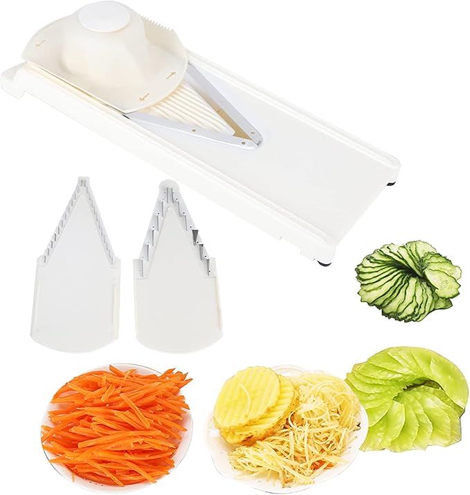 Mandoline Slicer, Adjustable Handheld Mandoline Slicer Stainless Steel Blade Vegetable Cutter for Fruits and Vegetables