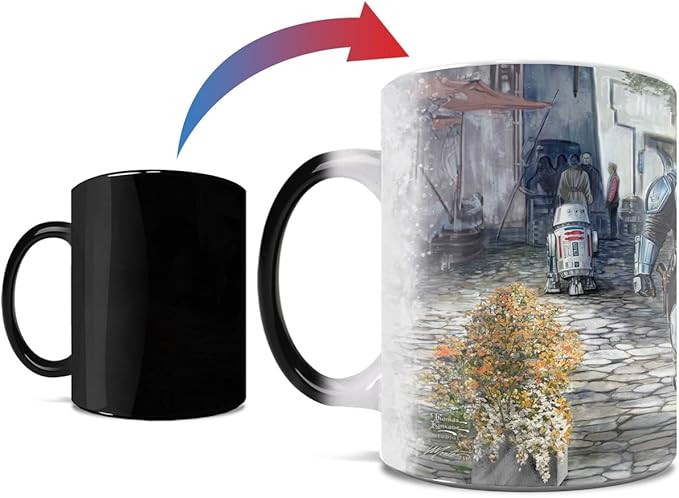 Morphing Mugs Star Wars – The Mandalorian – A Welcome Sight - Thomas Kinkade Studios – One 11 oz Color Changing Ceramic Mug – Image Revealed When HOT Liquid Is Added! MMUG1661