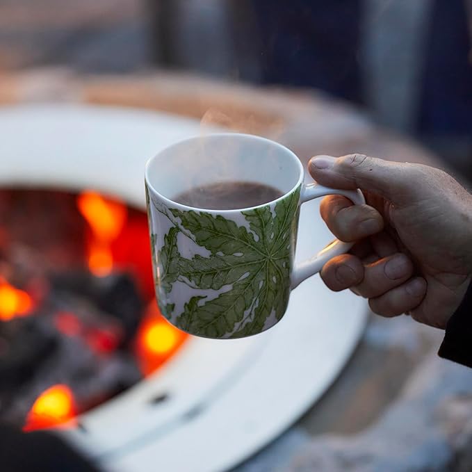 Caskata Freya Oversized Mugs Set of 4 | High-Design Premium Lead-Free Porcelain Green Mug Set for Entertaining or Everyday | Unique Party Mugs for Wedding or Birthdays | 14 oz
