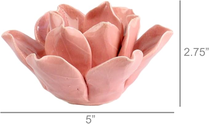 HomArt Lotus Tea Light Holder, Pink