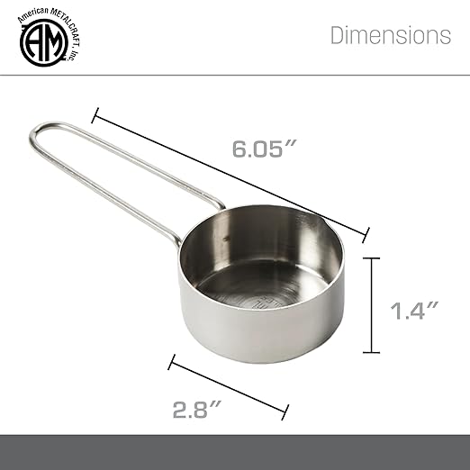 American METALCRAFT, Inc. 1/2 Stainless Steel Measuring Cup, 1/2-Cup, Silver