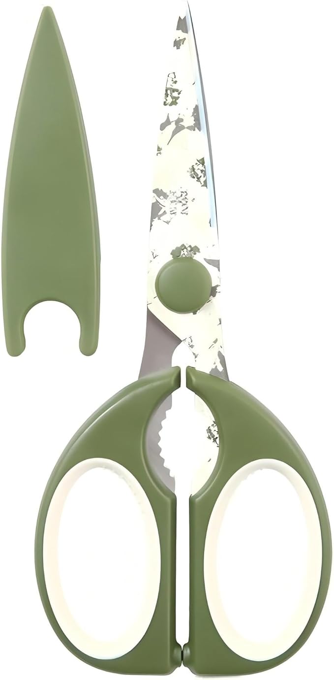 Kitchen Scissors All Purpose, ARCHIKING Kitchen Shears with Protective Sheath, Ultra Sharp Multipurpose Poultry Scissors for Chicken, Meat, Fish & Vegetables (Green)
