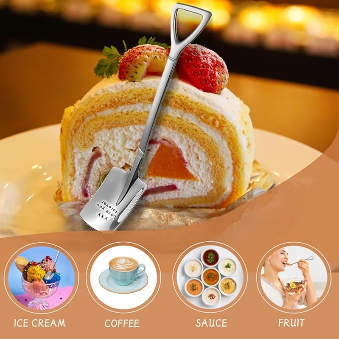 Custom Spoon, Engraved Stainless Steel Coffee Spoon - Personalized Ice Cream Spoon with Mirror Finish - Ideal Anniversary, Birthday, Christmas Gifts