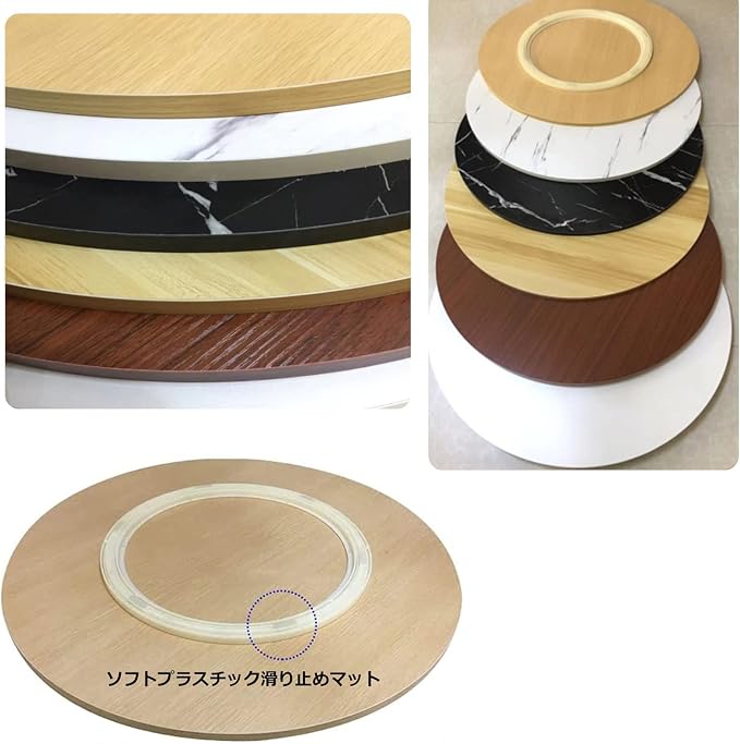 Round Turntable Wooden Rotating Tray For Kitchen Dining Table, Lazy Susan Turntable For Dining Table, 360° Rotating, Easy To Share Food, No Assembly Required, Ø50/60/70/80/90/100cm (Color : Walnut,