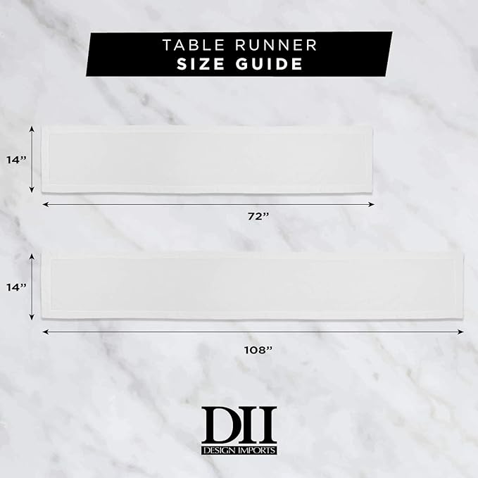 DII Jute Burlap Collection Kitchen Tabletop, Table Runner, 14x108, Double Border Gray