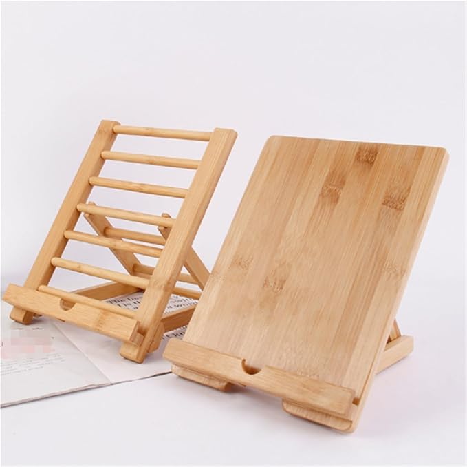 Kitchen Recipe Holder Wooden Recipe Book Holder for Office Kitchen Counter Multifunctional Stand(B)