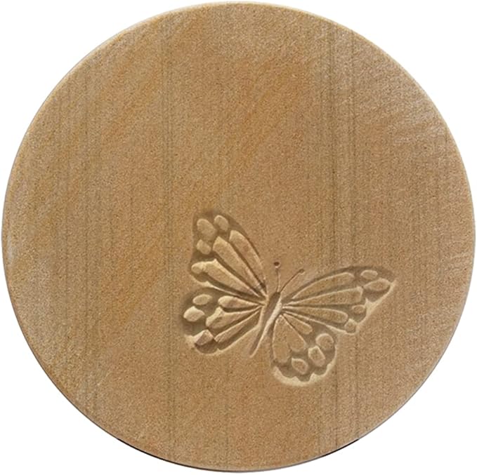MONKEY SUN 8 Pack Natural Sandstone Water Absorbent Hand Crafted Round Coasters Bulk, 4 x 4 Inches Stone Coasters for Drink Bar Kitchen Home, Used for DIY and Carving, Set of 8