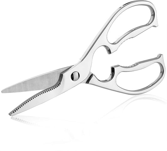 Come Apart Kitchen Shears by WELLSTAR, Multi-purpose Heavy Duty German Stainless Steel Food Scissors for Cutting Meat Poultry Chicken Vegetable, Durable One Piece Construction, Mirror Finish