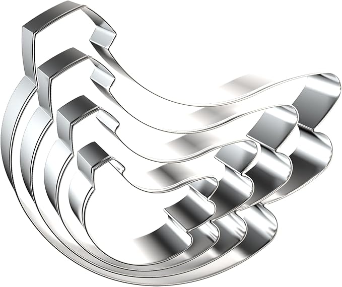 Bunch of Bananas Cookie Cutter Set - 5 inch, 4 inch, 3 inch, 2 inch - 4 Piece Fruit Cookie Cutters Shapes Molds - Stainless Steel