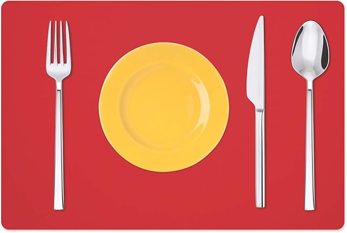 Silicone Placemats, Food-Grade Non-Slip Waterproof, Dining, Stain Resistant, Countertop Protector, Kitchen Counter Mat, Heat Resistant, Baking mat Dishwasher Safe (23.6"×15.7"-1pack, Red)
