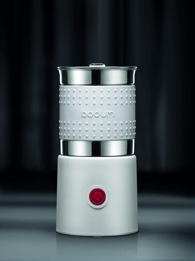 Bistro 13.5oz Bistro Barista Electric Milk Frother, Automatic Temperature Control, Boil-Dry Protection, White