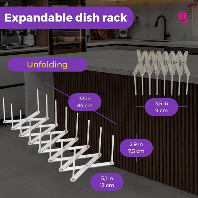 3-in-1 Over Sink Dish Drying Rack – Roll-Up Sink Rack, Silicone Mat & Folding Dish Rack – Multi-Functional, Space-Saving Kitchen Organizer (Grey)