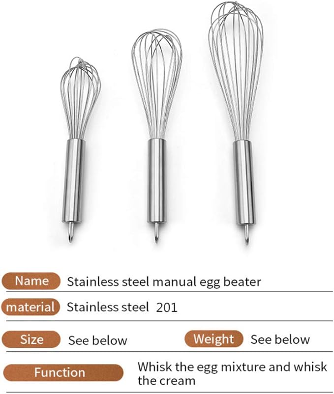 Stainless Steel Whisks 10"+12"+14"+16" Kitchen Whisk Set Kitchen Whip Kitchen Utensils Balloon Whisk Wire Whisk for Blending, Whisking, Beating, Stirring by KAUKKO (14")