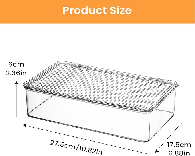 Transparent Storage Box, Stackable Design, Small, Medium, Dustproof Desktop Organizer, Clear Organizer Bins, Easy Wipe Clean, For Bathroom, Kitchen, Home, Dorm