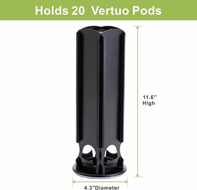 ZCDCP Nespresso Pod Holder for Vertuo Pod Holder Carousel Stand Storage with 360 Degree, Chrome Coffee Pod Holder Organizer for Nespresso Vertuo, 20 Pods