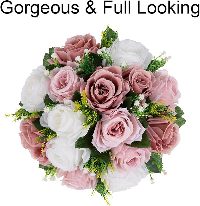 Flower Centerpieces for Wedding Tables: Wedding Table Decorations Dusty Rose & White Flower Balls Centerpieces for Engagement Cerebration Party Center Pieces 2 Packs