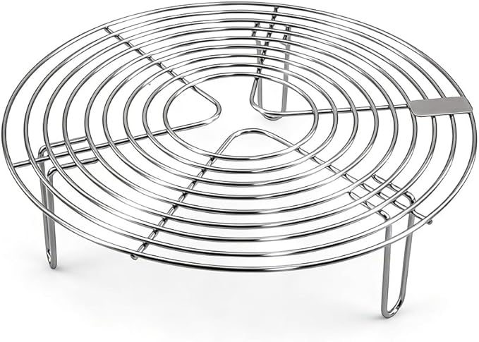 9.44''×2.8'' Round Stainless Steel Steamer Rack & Cooling Rack - Multi-Use Pot Trivet, Air Fryer/Baking/Canning Steaming Rack, Wire Kettle Cooking Holder