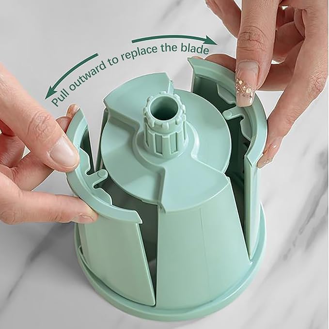 5 In 1 Rotary Cheese Grater Vegetable Slicer for Kitchen, Carrot Shredder Tool-Food Shredders with 5 Sets Interchangeable Blades And Strong Suction Base (Green)