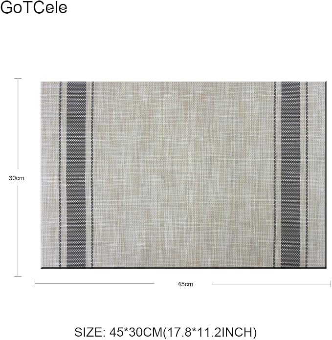 Placemats for Dinner Table Mats Table Placemats Washable Heat-resistand PVC Hard Placemats Set of 4（Gray）
