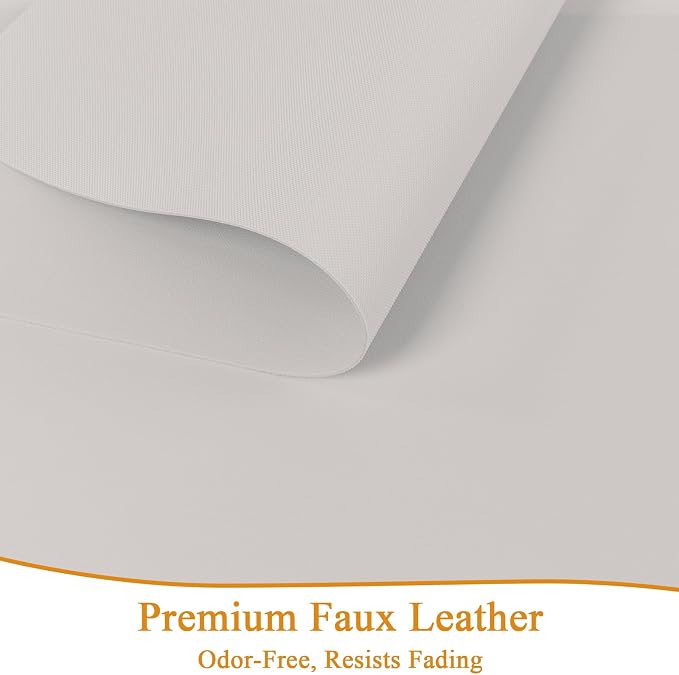 SHACOS Placemats Set of 6 Faux Leather Waterproof Wipeable PU Non-Slip Vinyl Place Mats Heat Resistant Table Mats for Kitchen Dining Table Indoor Outdoor, White