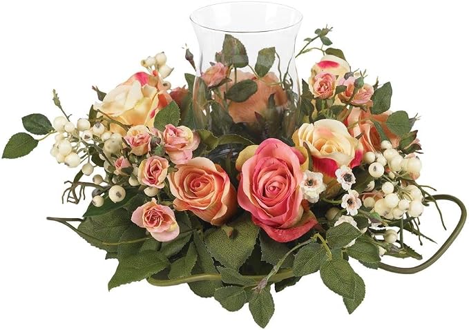 Nearly Natural Rose Candelabrum Silk Flower Arrangement