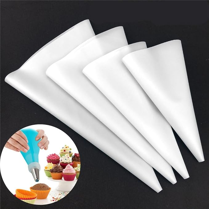 Joyee Pastry Bags Reusable, Reusable Pastry Bags for Baked Goods, Cookie, Cake, Dessert Cream Frosting Piping Bag 16 Inch 14 Inch 12 Inch 10 Inch, Cake Decorating Supplies Tool Accessories, White