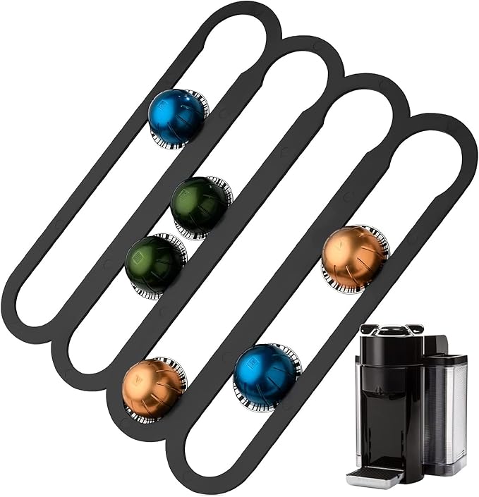 Coffee Capsule Holder, 14x11.75in Home Magnetic Coffee Pod Holder with Pre Applied Strong Adhesive Strip Magnetic Fridge Mount for VertuoLine Capsule Pods(plastic)