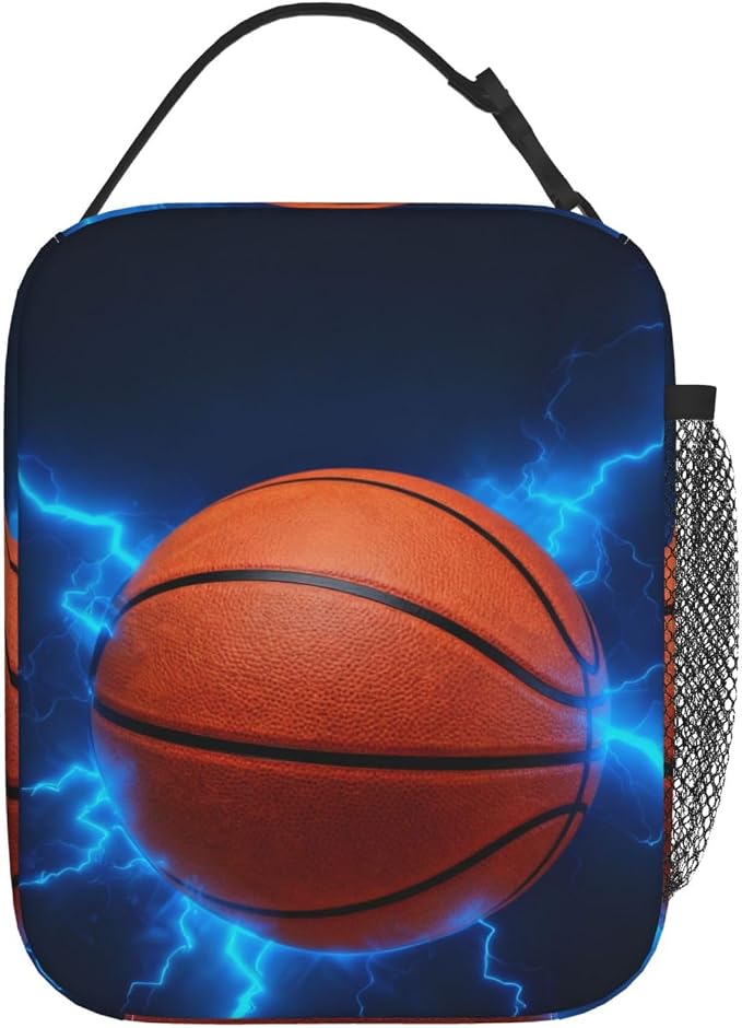 Basketball Lunch Box Insulated Lunch Bag for Adult Women Men Reusable Aesthetic Tote Lunchbox Container Work Outdoor Picnic Hiking