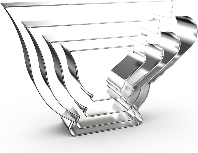 Teacup Cookie Cutter Set - 5", 4", 3", 2" - 4 Piece - Stainless Steel
