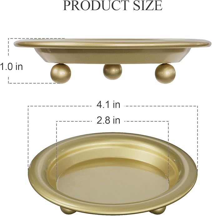 Gold Pillar Candle Holders, 6 PCS Elegant Modern Candle Tray Stand for Table Centerpieces, Minimalist Candle Sticks Holder Decor for Living Room, Dining Table, Wedding Gift
