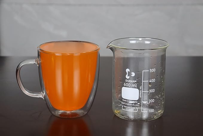 Double Wall Glass Coffee Mug - 19 Ounce (560 ml) Insulated Clear Latte Cup with Handle, Great for Espresso Cappuccino and Juice