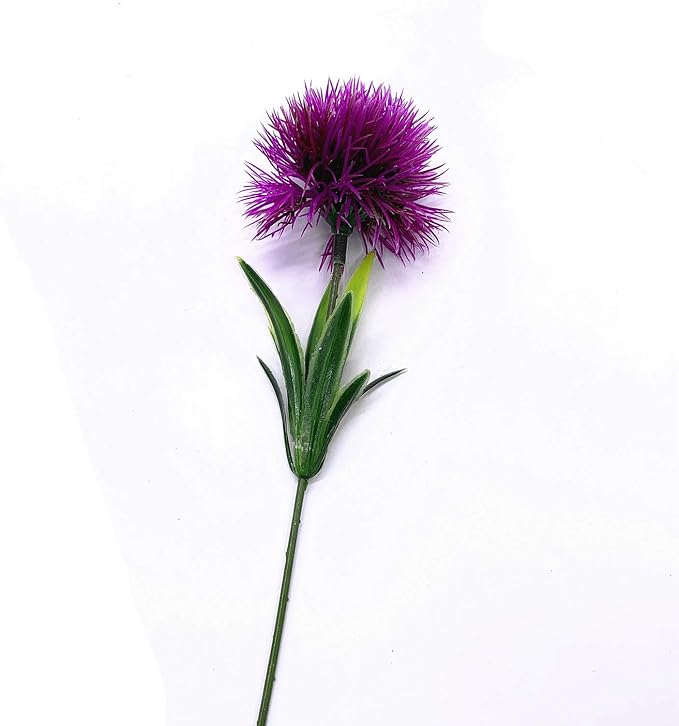 CATTREE Artificial Dandelion Flowers, Plastic Plants Shrubs Bushes Fake Grass Wedding Indoor Outdoor Home Garden Verandah Centerpieces Arrangements Party Decoration Planting Filler - Purple 10 Pcs