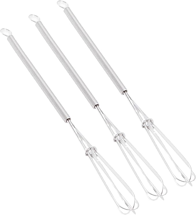 RSVP International Kitchen Tool Collection, Stainless Steel, Dishwasher Safe, Whisk, 9" (Pack of 3)